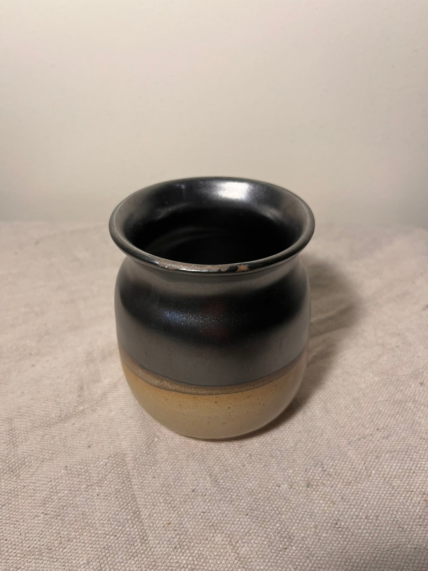 black & tan small vase