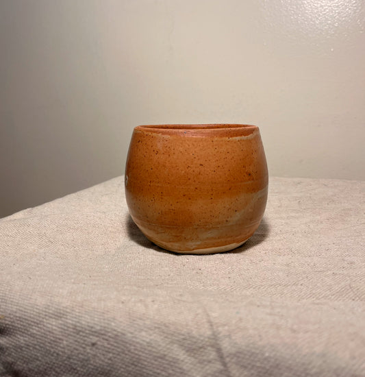 wide orange vase